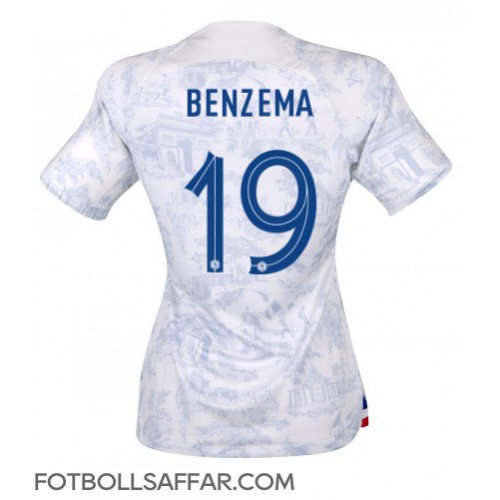 Frankrike Karim Benzema #19 Bortatröja Dam VM 2022 Kortärmad
